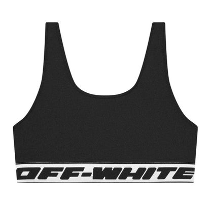 Front - Off White Girls Lettering Bikini Top