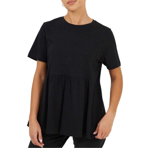 Front - Brave Soul Womens/Ladies Swing Smock Panel T-Shirt Dress