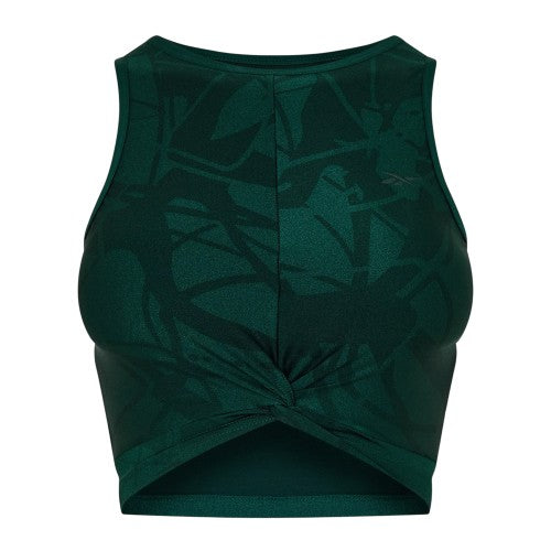 Front - Reebok Womens/Ladies Leaf Print Slim Yoga Tank Top