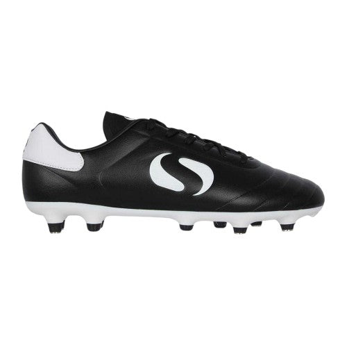 Front - Sondico Mens Strike Black and White Soft Ground Football Boots