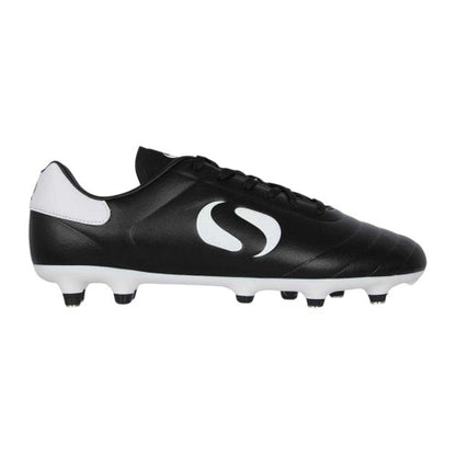 Front - Sondico Mens Strike Black and White Soft Ground Football Boots