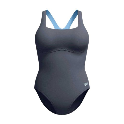 Front - Speedo Womens/Ladies Square Neck Regular One Piece Swimsuit