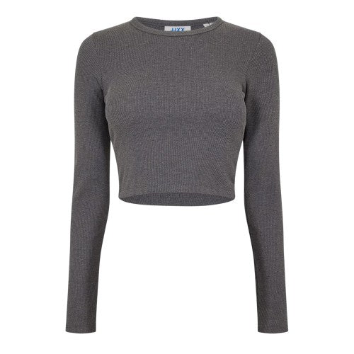 Front - JJXX Womens/Ladies Feline Slim Long-Sleeved Crop T-Shirt
