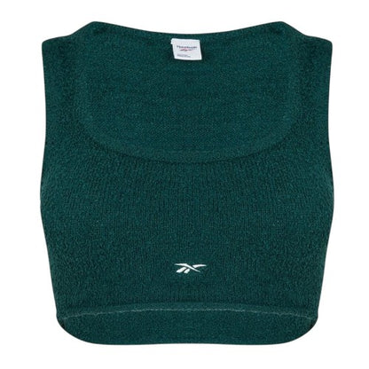 Front - Reebok Womens/Ladies Classic Cropped Polyester Fitted Tank Top