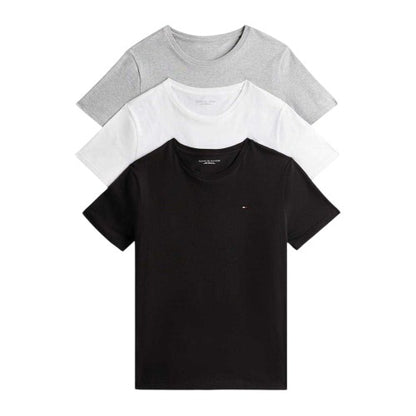 Front - Tommy Hilfiger Mens Logo Cotton T-Shirt (Pack of 3)