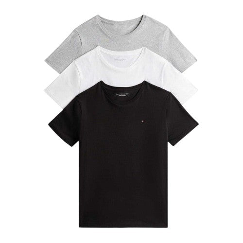 Front - Tommy Hilfiger Mens Logo Cotton T-Shirt (Pack of 3)
