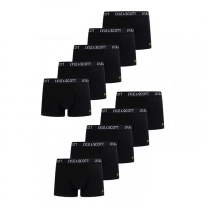 Front - Lyle & Scott Mens Plain Boxer Briefs (Pack of 10)