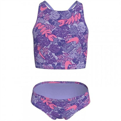 Front - Nike Girls Floral Bikini Set