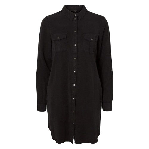 Front - Vero Moda Womens/Ladies Sigga Long-Sleeved Shirt Dress