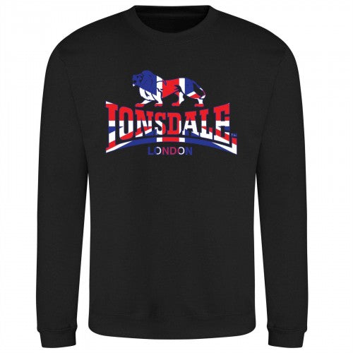 Front - Lonsdale Mens Union Jack Logo Sweatshirt