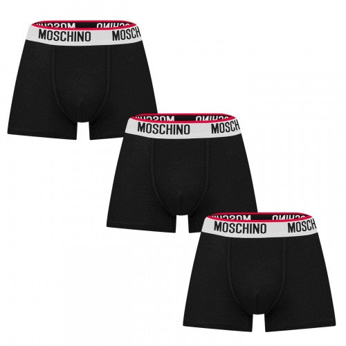 Front - Moschino Mens Cotton Blend Boxer Shorts (Pack of 3)