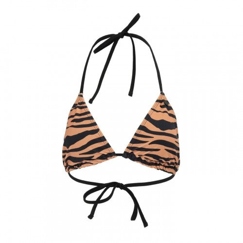 Front - SoulCal Womens/Ladies Tiger Print Tie Back Bikini Top