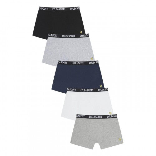 Front - Lyle & Scott Childrens/Kids Ned Boxer Briefs (Pack of 5)