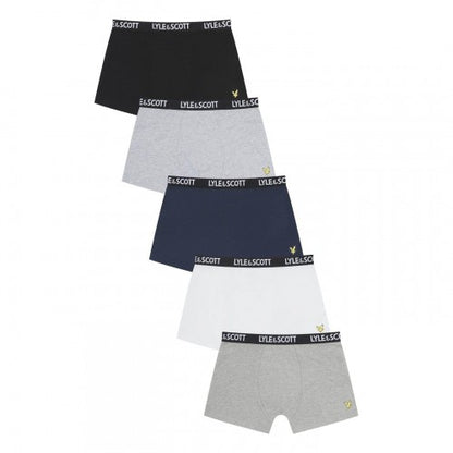 Front - Lyle & Scott Childrens/Kids Ned Boxer Briefs (Pack of 5)