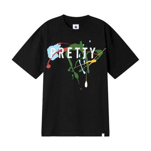 Front - Pretty Green Mens Paint Splatter Cotton Regular T-Shirt