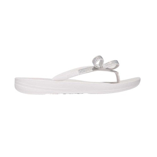 Front - Fit Flop Womens/Ladies Iqushion Rhinestone Bow Detail Flip Flops