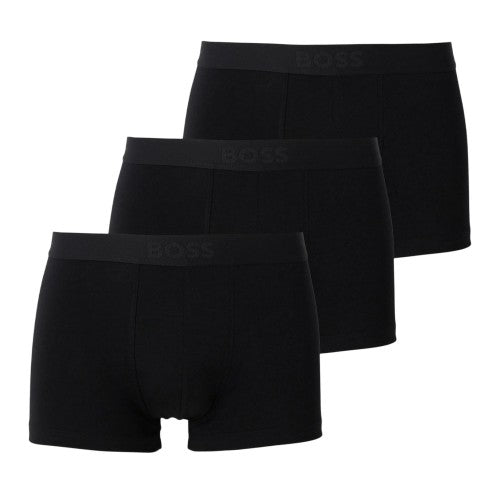 Front - Boss Mens Logo Boxer Briefs (Pack of 3)