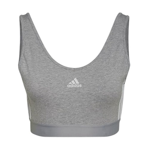 Front - Adidas Womens/Ladies 3 Stripes Crop Top