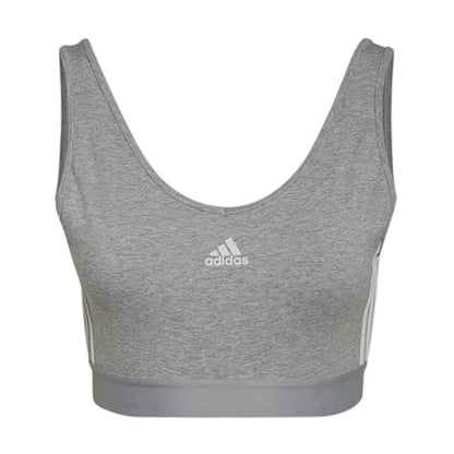 Front - Adidas Womens/Ladies 3 Stripes Crop Top