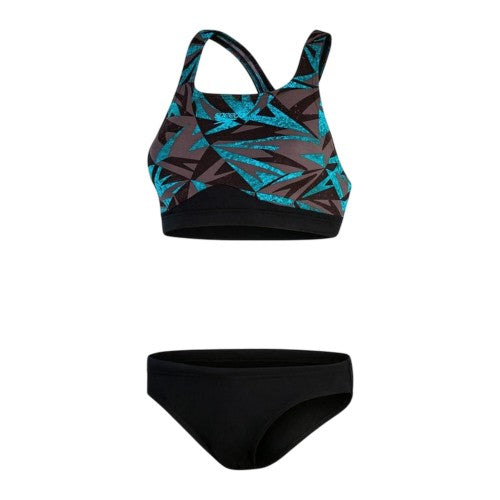 Front - Speedo Womens/Ladies Geometric Racerback Bikini Set