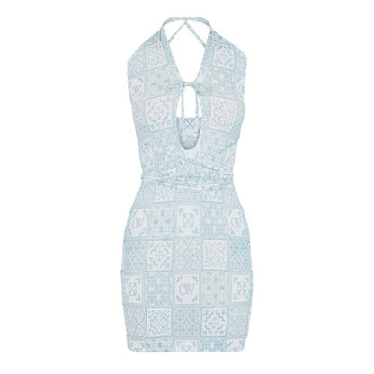 Front - Off White Womens/Ladies Bandana Print Mini Dress