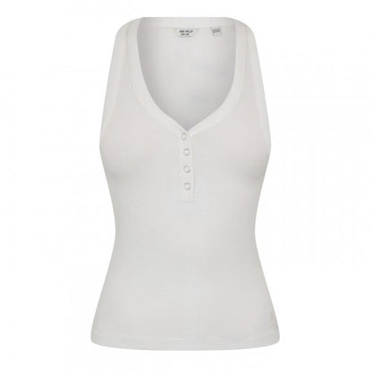 Front - Jack Wills Womens/Ladies Ribbed Henley Slim Vest Top