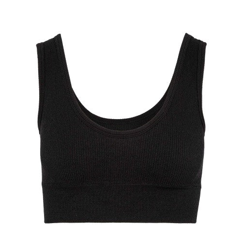 Front - Miso Womens/Ladies Ribbed Premium Cotton Slim Crop Top