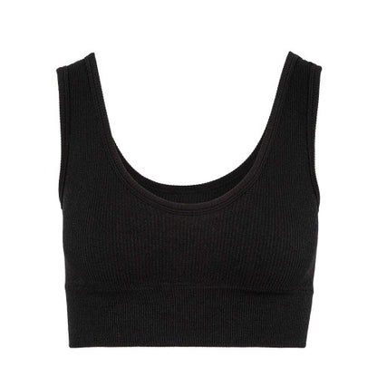Front - Miso Womens/Ladies Ribbed Premium Cotton Slim Crop Top