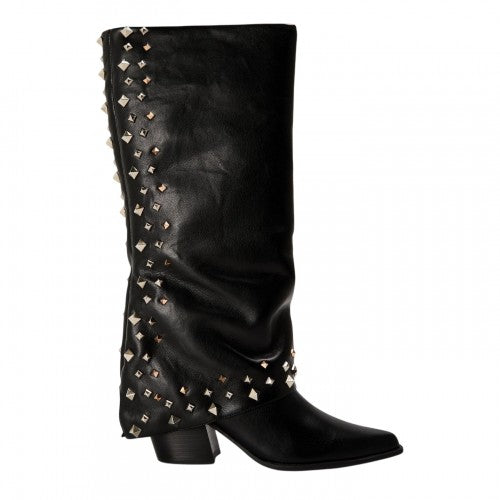 Front - Steve Madden Womens/Ladies Leather Block Heel Cowboy Boots
