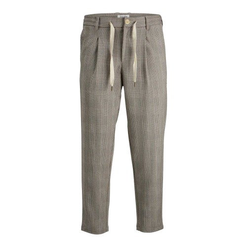 Front - Jack And Jones Mens Billcapri Plaid Tapered Chinos