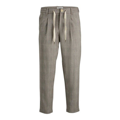 Front - Jack And Jones Mens Billcapri Plaid Tapered Chinos