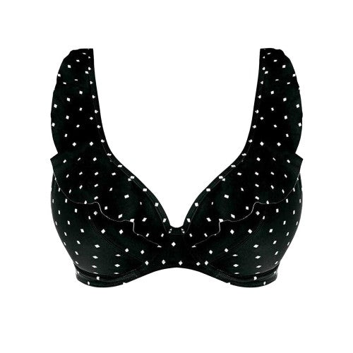 Front - Freya Womens/Ladies Cove Diamond Tile Print Low Plunge Bikini Top