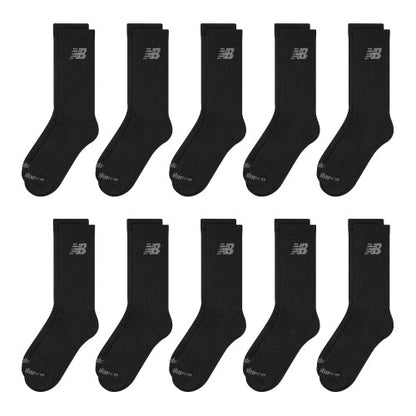 Front - New Balance Unisex Adult Logo Cushioned Crew Socks (Pack of 10)