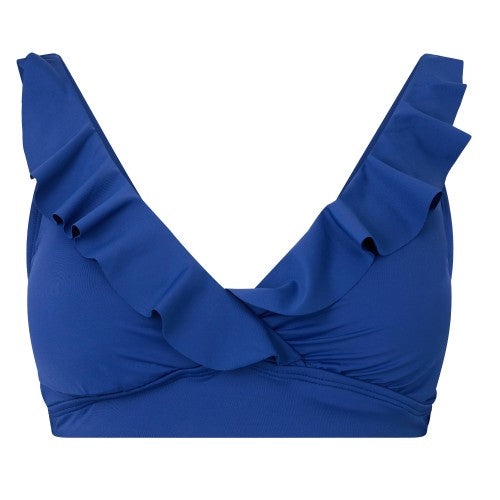Front - Ralph Lauren Womens/Ladies Ruffled V Neck Bikini Top