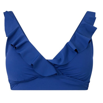 Front - Ralph Lauren Womens/Ladies Ruffled V Neck Bikini Top