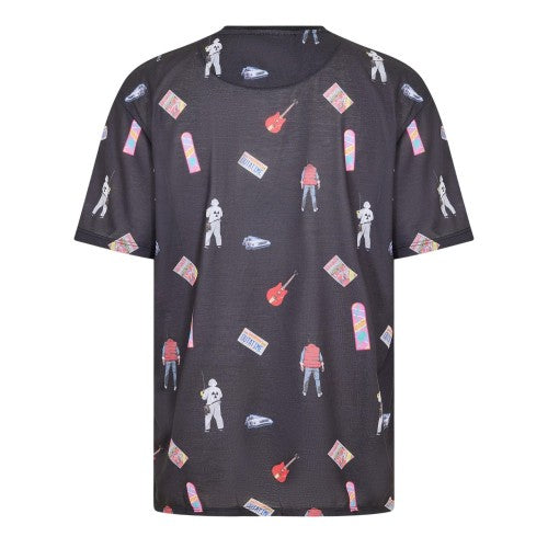 Black - Front - Back To The Future Mens Criminal Damage All-Over Print T-Shirt