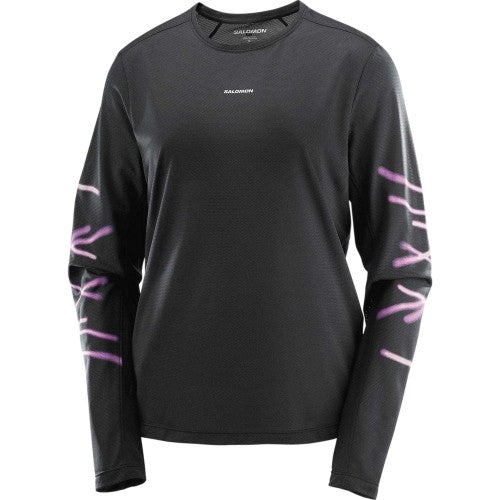 Front - Salomon Womens/Ladies Core Graphic Long-Sleeved Running T-Shirt