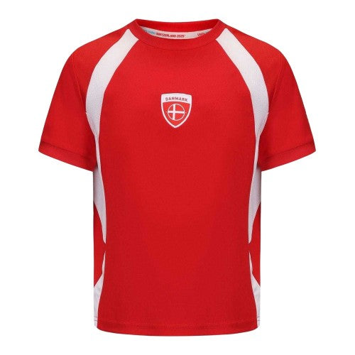 Front - UEFA Childrens/Kids Euros 2025 Denmark Football Jersey