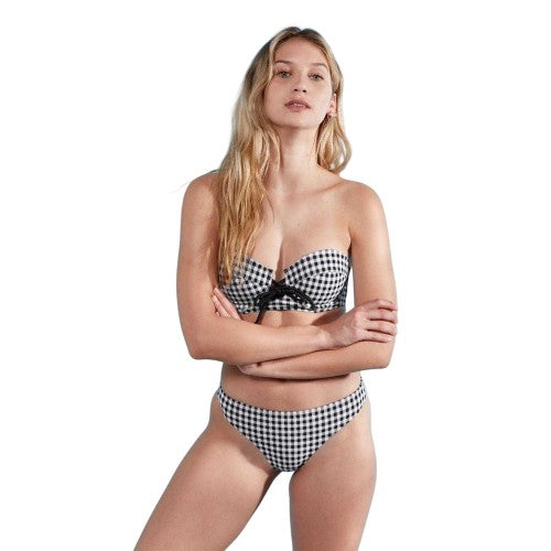 Front - Jack Wills Womens/Ladies Canterton Classic Checked Bikini Bottoms