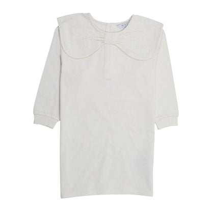 Front - Miso Childrens/Kids Bow Crew Neck 3/4 Sleeve Sweatshirt Dress