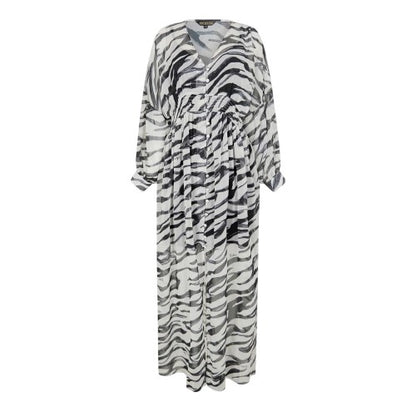 Front - Biba Womens/Ladies Little Mistress Zebra Print Maxi Dress