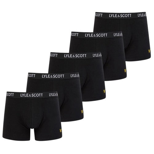 Front - Lyle & Scott Mens Cotton Blend Boxer Shorts (Pack of 5)