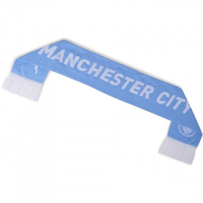 Front - Puma Unisex Adult Essential Manchester City FC Woven Scarf