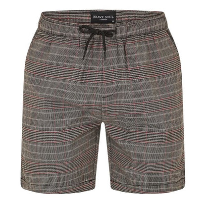 Front - Brave Soul Mens Plaid Shorts