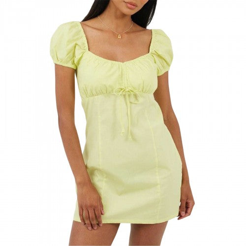 Front - Brave Soul Womens/Ladies Square Neck Puff Sleeve Mini Dress