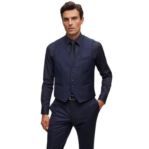 Front - Boss Mens T-Harvers Waistcoat