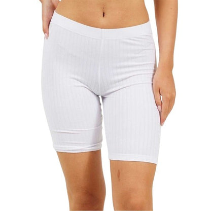 Front - Brave Soul Womens/Ladies Ribbed Fitted Cycling Shorts