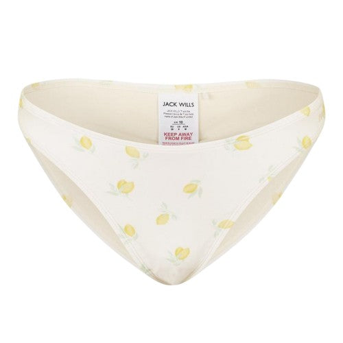Front - Jack Wills Womens/Ladies Lemon High Waist Tanga