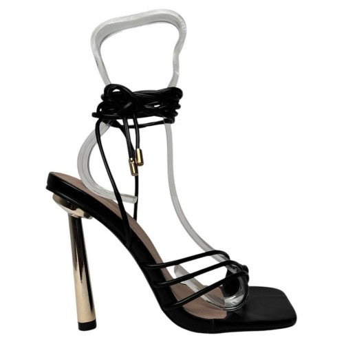 Front - Chic Womens/Ladies Leather Formal Stiletto Heel Sandals