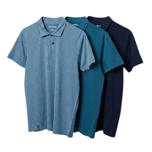 Front - Threadbare Mens Regular Short-Sleeved Polo Shirt (Pack of 3)